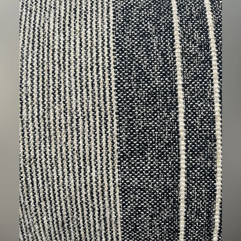 Pottery Barn Linen Striped Navy and White Square Feather Throw Pillow